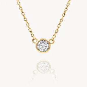 White Diamond Bezel Necklace