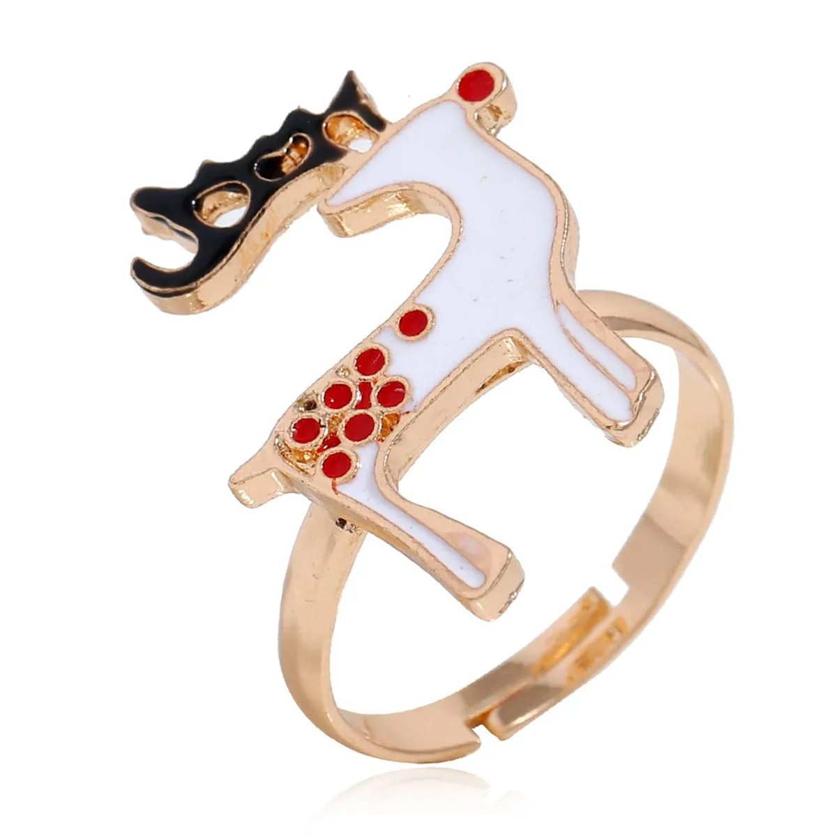 White Enamel & 18K Gold-Plated Reindeer Jewelry Set