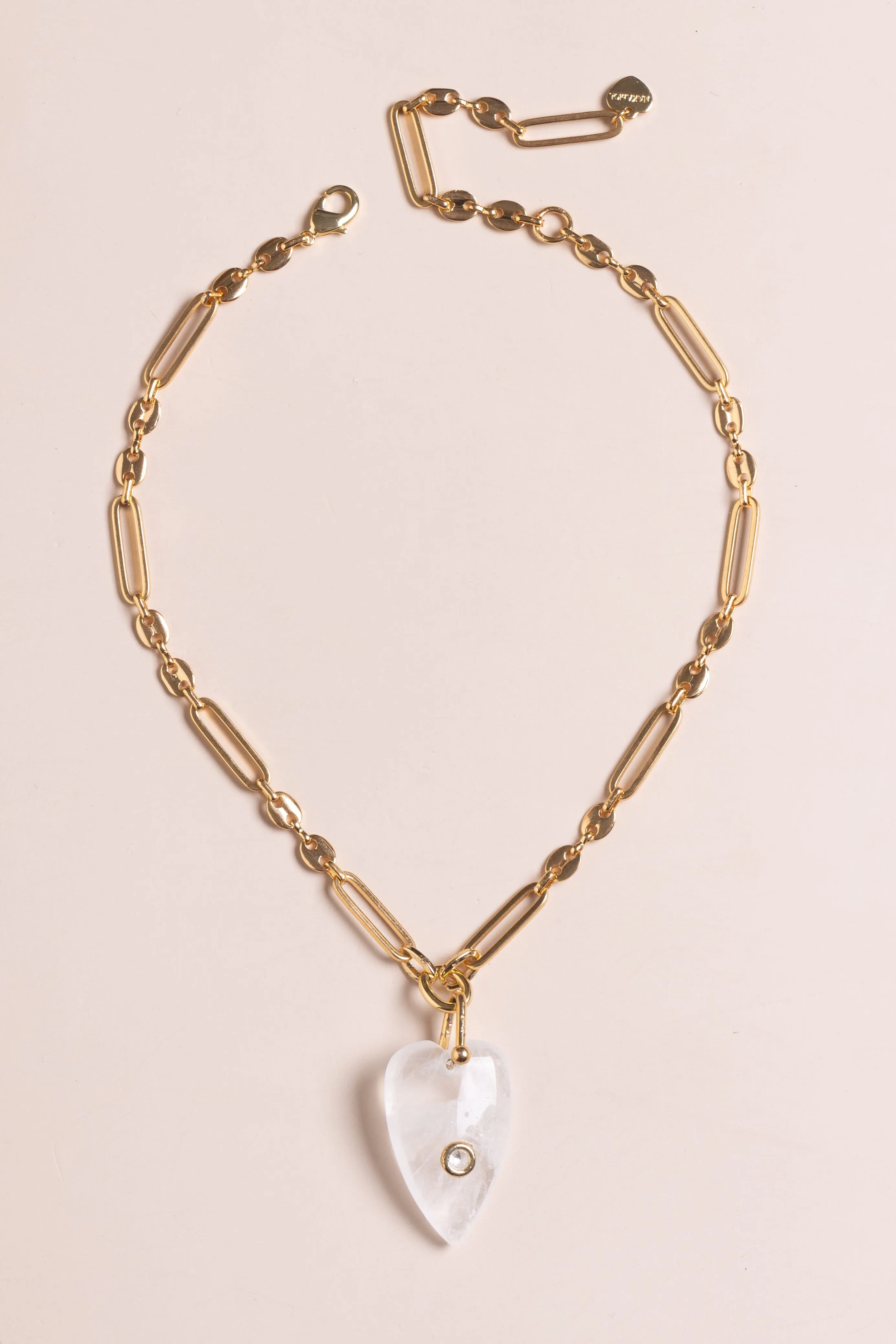 White Heart Pendant Necklace