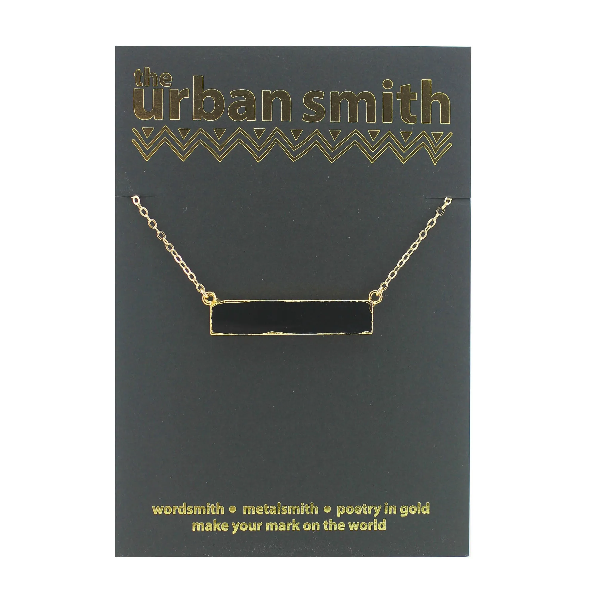 WHOLESALE- STONE BAR NECKLACE BLACK AGATE