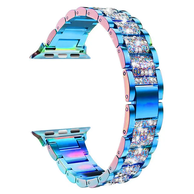 Women Strap IWatch for Apple Watch Band SE 6 7 Diamond Shining