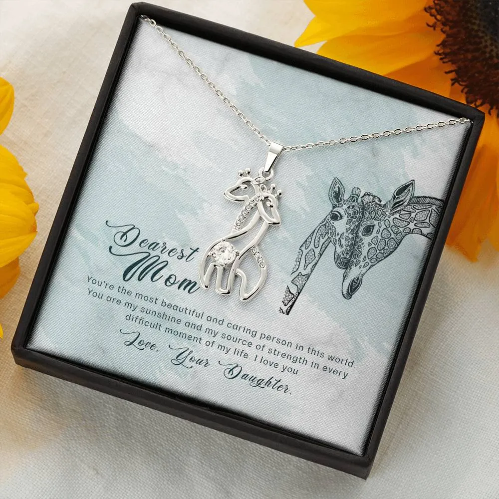 You are my sunshine-Giraffe Necklace for Mom, From Daughter