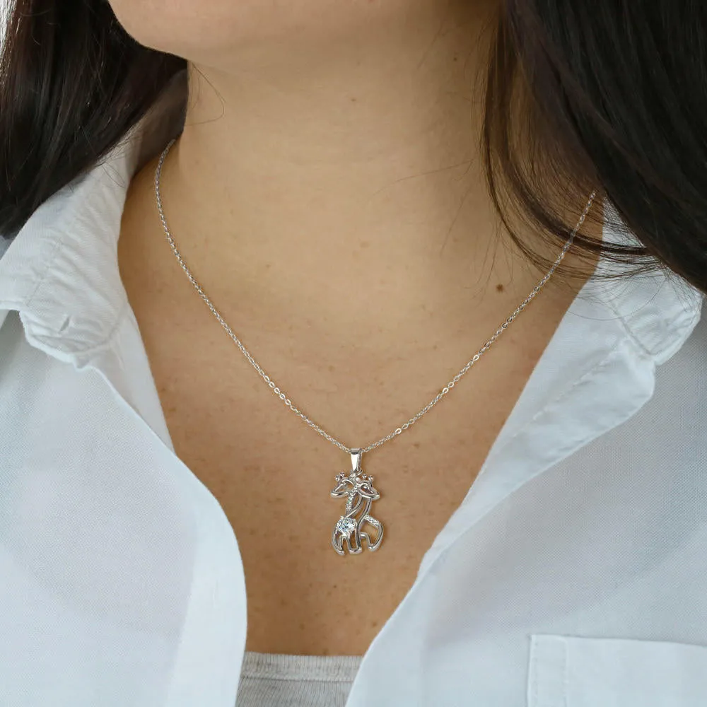 You are my sunshine-Giraffe Necklace for Mom, From Daughter