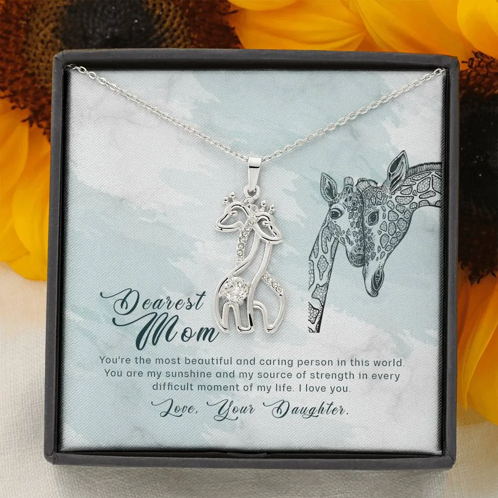 You are my sunshine-Giraffe Necklace for Mom, From Daughter