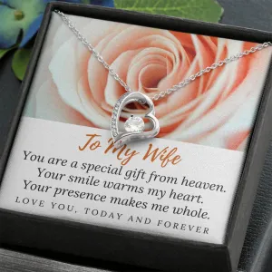 Your smile warms my heart-Sentimental Heart Necklace for Wife