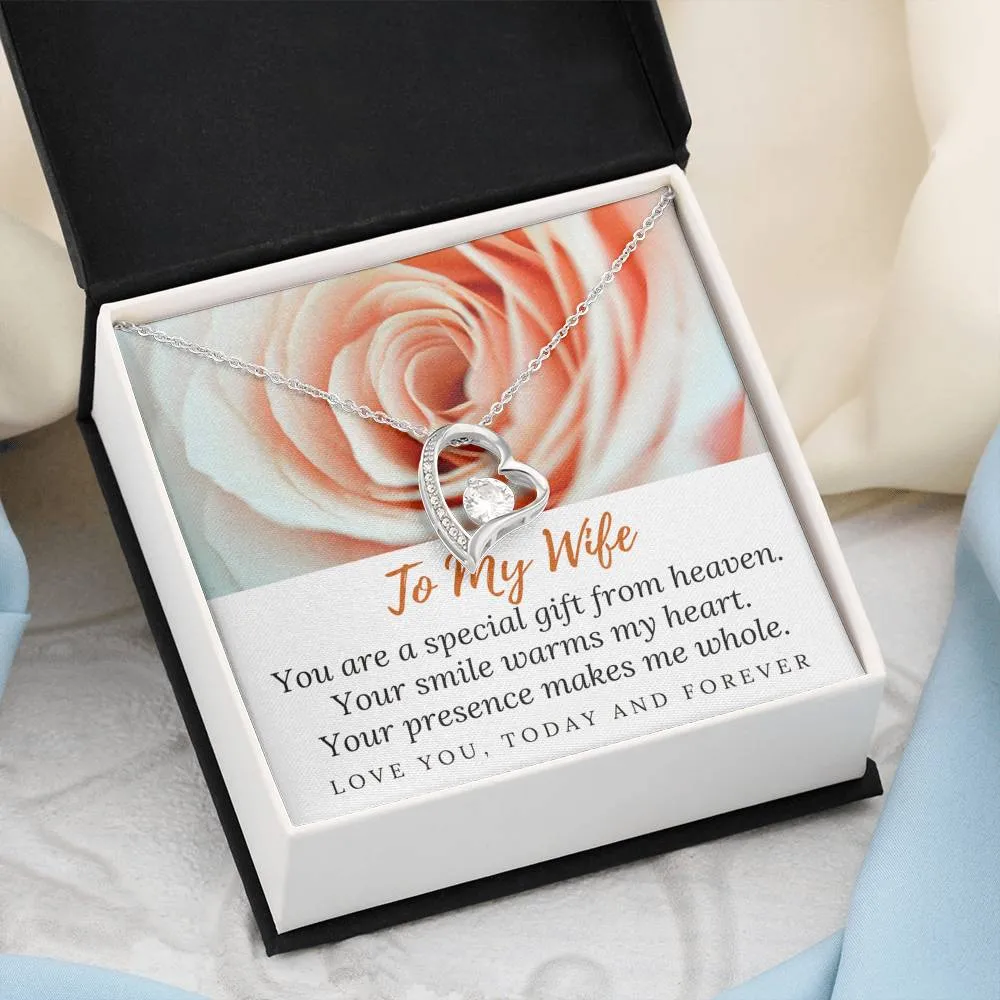 Your smile warms my heart-Sentimental Heart Necklace for Wife