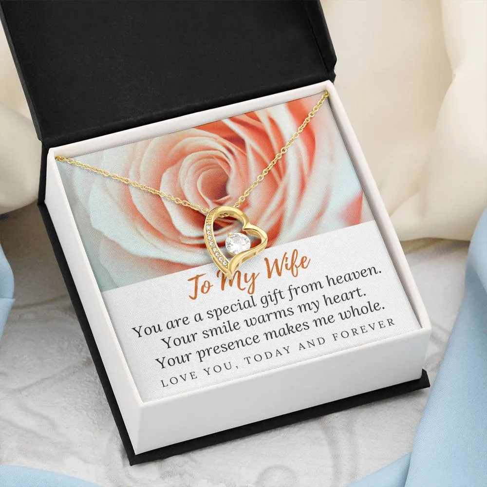 Your smile warms my heart-Sentimental Heart Necklace for Wife