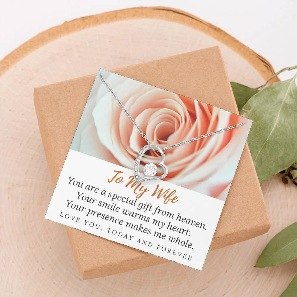 Your smile warms my heart-Sentimental Heart Necklace for Wife