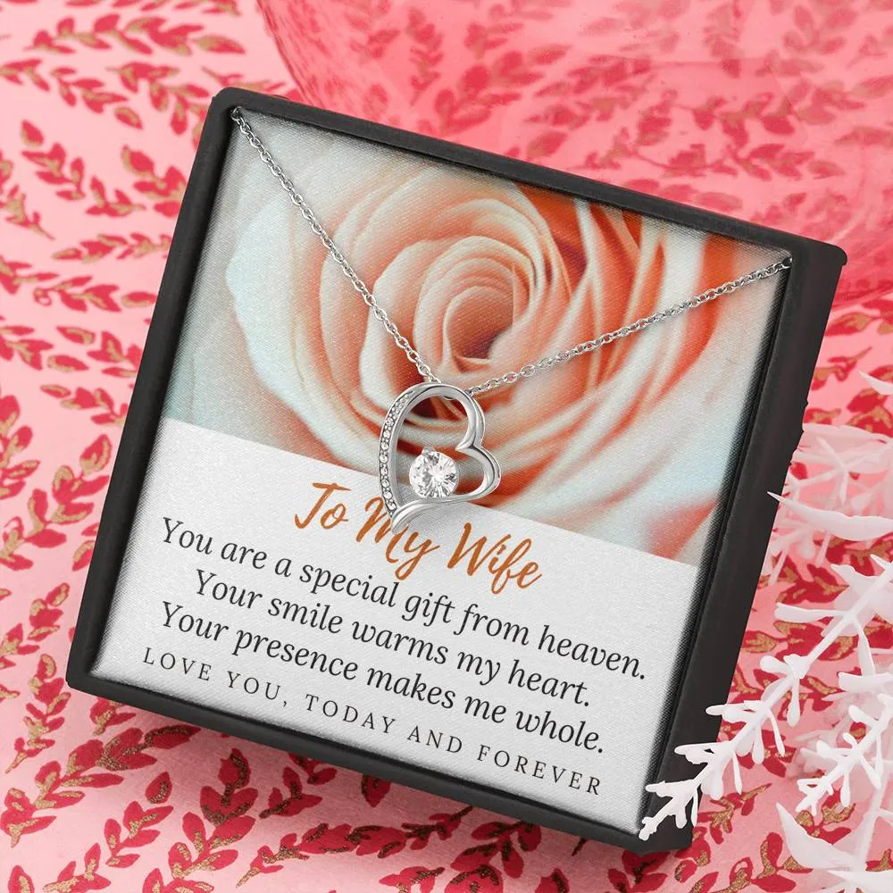 Your smile warms my heart-Sentimental Heart Necklace for Wife